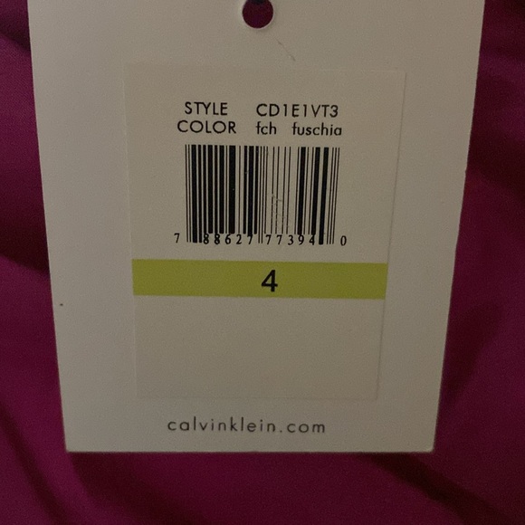 Calvin Klein V Neck Sleeveless Fuchsia Bodycon Dress New With Tags Size 4 - Picture 4 of 6